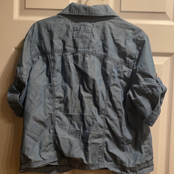 LAL large short sleeve button denim top - Picture 4 of 4